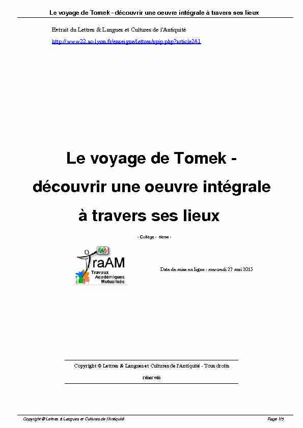 [PDF] Le voyage de Tomek - Lettres & Langues et Cultures de lAntiquité
