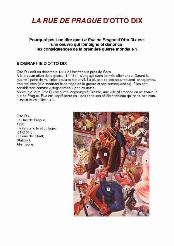 [PDF] Histoire des Arts La Rue de Prague dOtto Dix - Prim 14