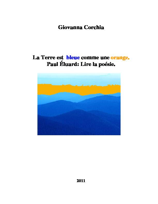 [PDF] Giovanna Corchia La Terre est bleue comme une orange Paul Éluard