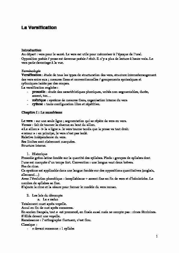 [PDF] Point de langue : La versification