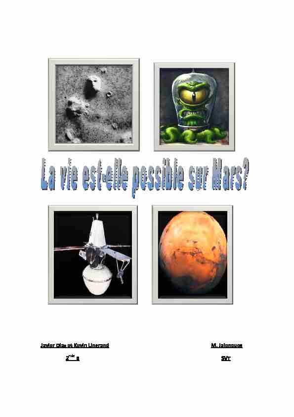[PDF] La Vie sur Mars est-elle possible ?