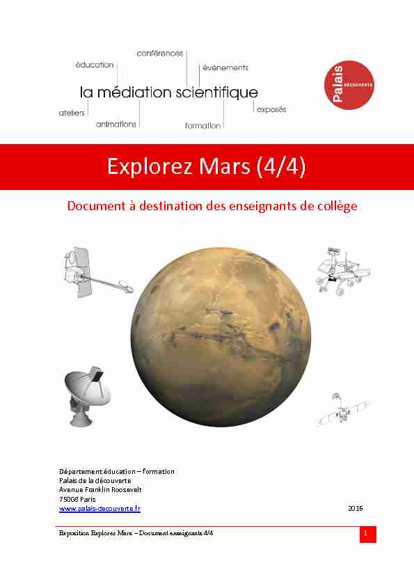 [PDF] Explorez Mars (4/4) - Palais de la découverte