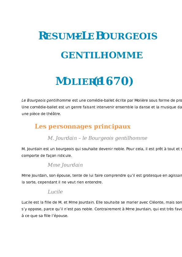 [PDF] RESUME –LE BOURGEOIS GENTILHOMME  - cloudfrontnet