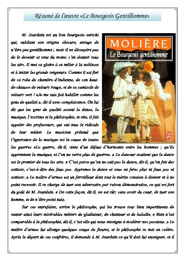 [PDF] Résumé de lœuvre «Le Bourgeois Gentilhomme» - AlloSchool