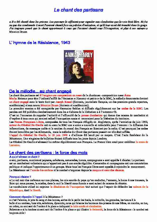 [PDF] Le Chant des Partisans