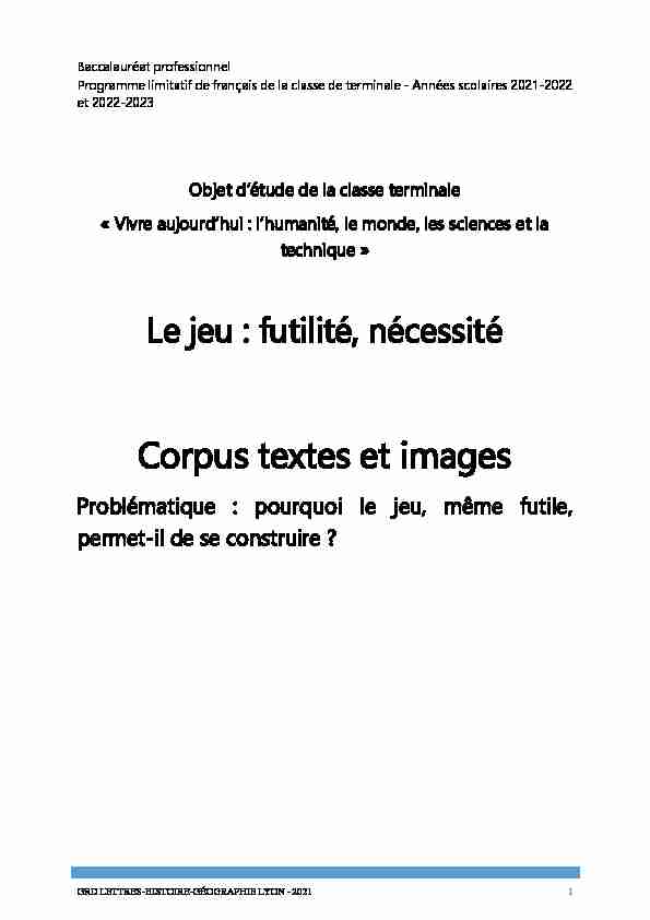 Corpus textes et images