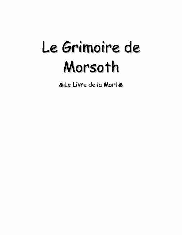 Le Grimoire de Morsoth - Le Livre de la Mort