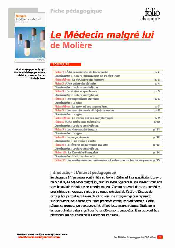 [PDF] Le Médecin malgré lui - Cercle Gallimard de lenseignement