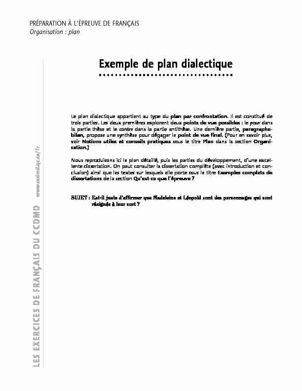 [PDF] Exemple de plan dialectique - CCDMD