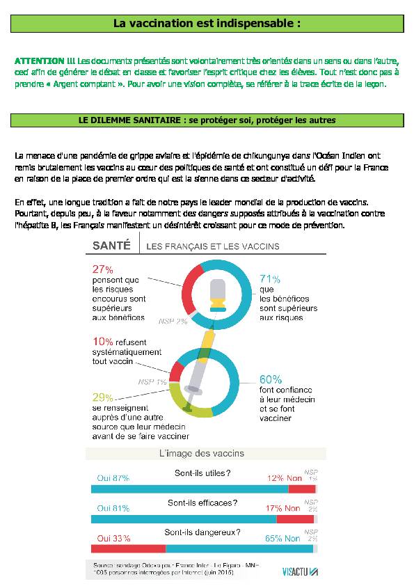 [PDF] La vaccination est indispensable : - SVT Mme AUFEUVE