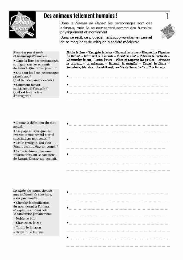 [PDF] Roman de Renart - PEMF & Cie