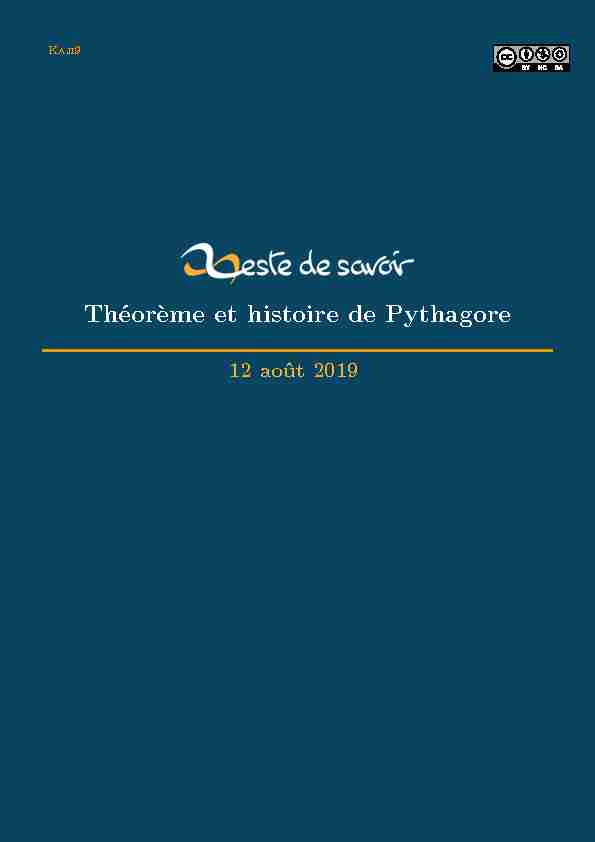 [PDF] Théorème et histoire de Pythagore - Zeste de Savoir