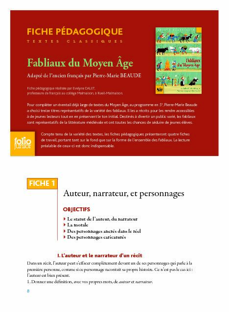 [PDF] Fabliaux du Moyen Âge - Cercle Gallimard de lenseignement