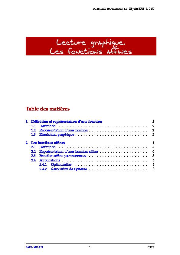 [PDF] Lecture graphique Les fonctions affines - Lycée dAdultes