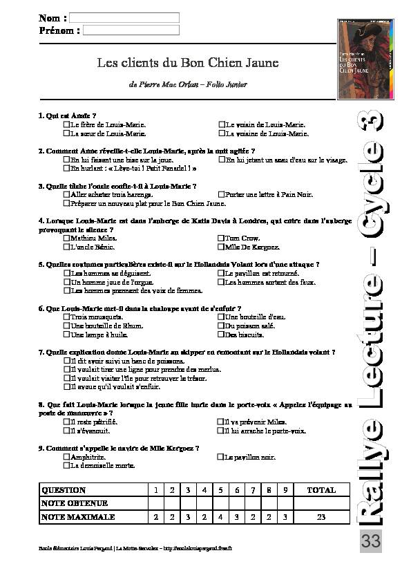 [PDF] Les clients du Bon Chien Jaune - Ecole Louis Pergaud  La Motte