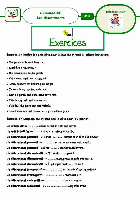 [PDF] exercices déterminants