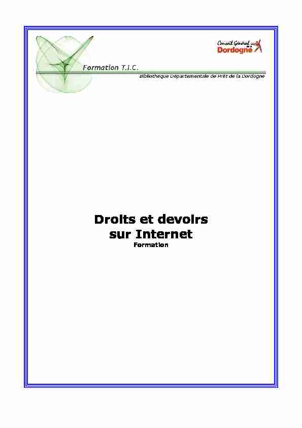 [PDF] Droits et devoirs sur Internet - Bibliothèque