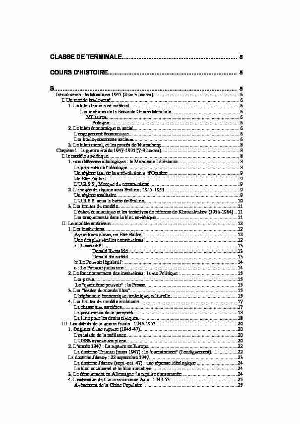 [PDF] CLASSE DE TERMINALE - Cours dhistoire et de géographie de