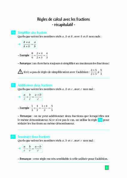 [PDF] Règles de calcul avec les fractions - récapitulatif -