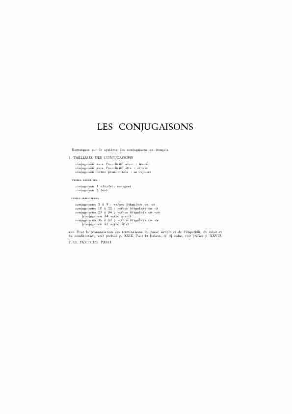 [PDF] LES CONJUGAISONS - Le Petit Robert de la langue française