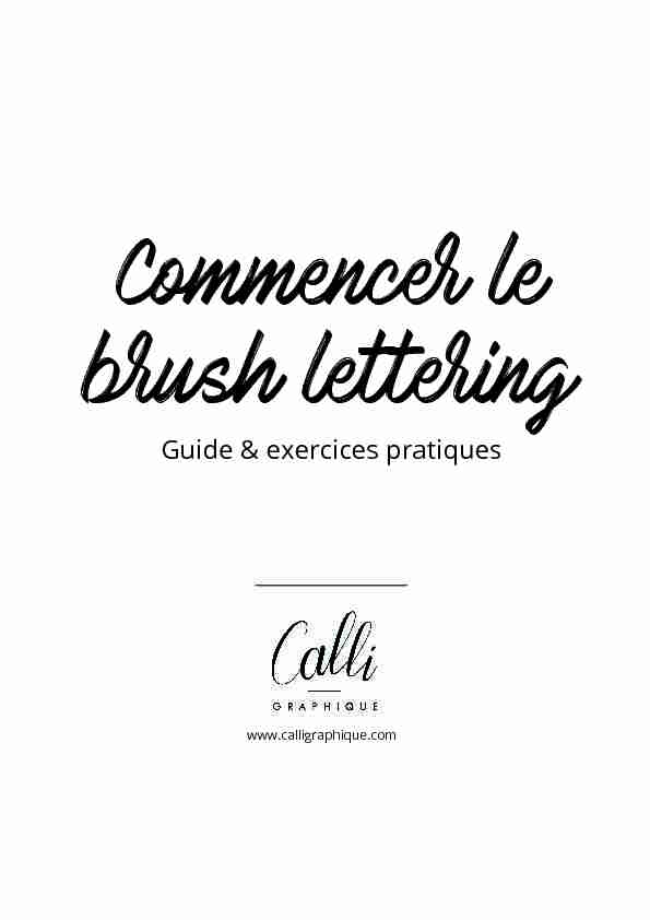 [PDF] Guide & exercices pratiques - Calligraphique