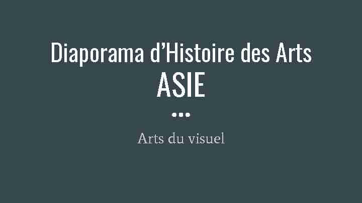 Diaporama d'Histoire des Arts