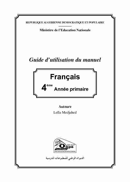 Guide dutilisation du manuel de français