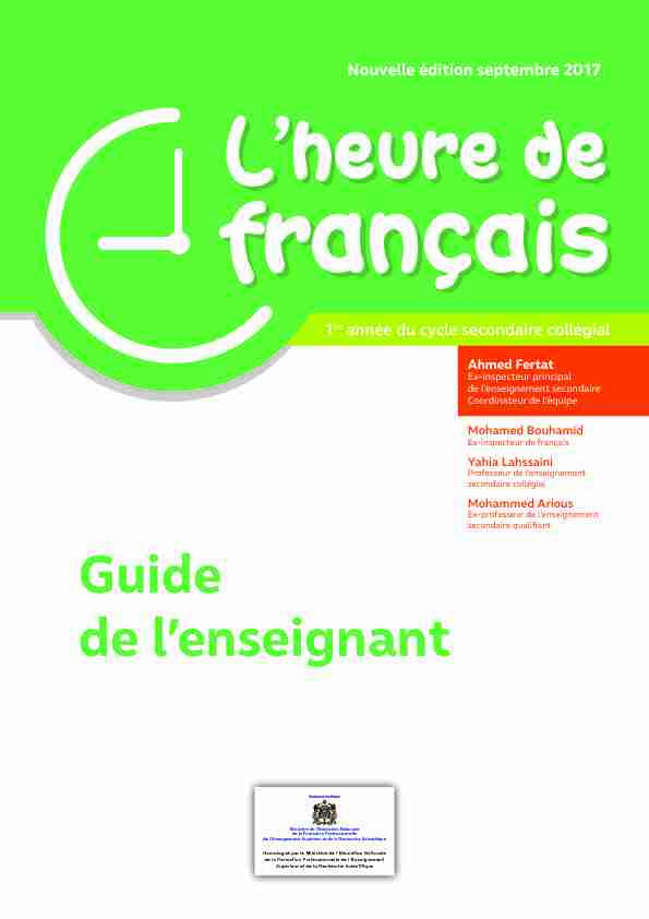 Guide-Enseignant-Francais-C7pdf - Librairie Papeterie Nationale