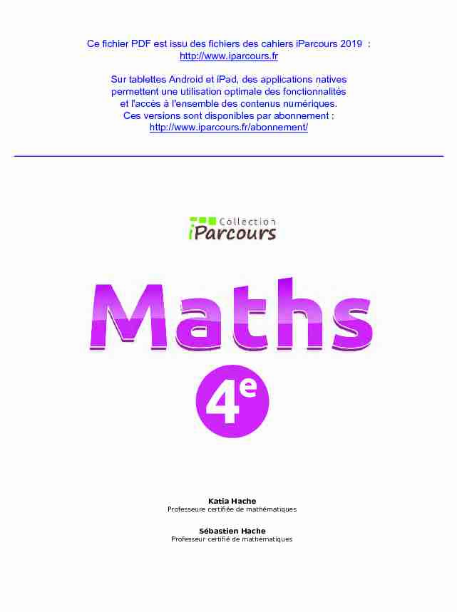 Cah4eme-2019pdf - iParcours Maths