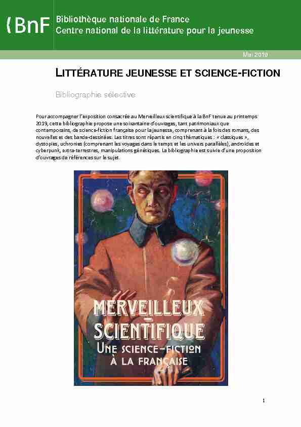 [PDF] LITTÉRATURE JEUNESSE ET SCIENCE-FICTION - CNLJ - BnF
