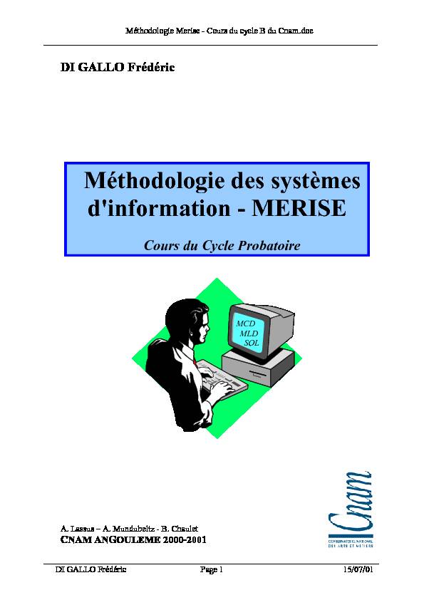 [PDF] LA METHODE MERISE: INTRODUCTION