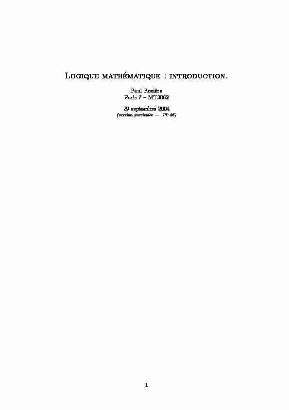 [PDF] Logique mathématique : introduction - IRIF
