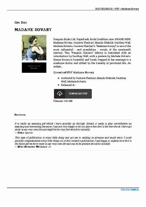 [PDF] Read Book « Madame Bovary