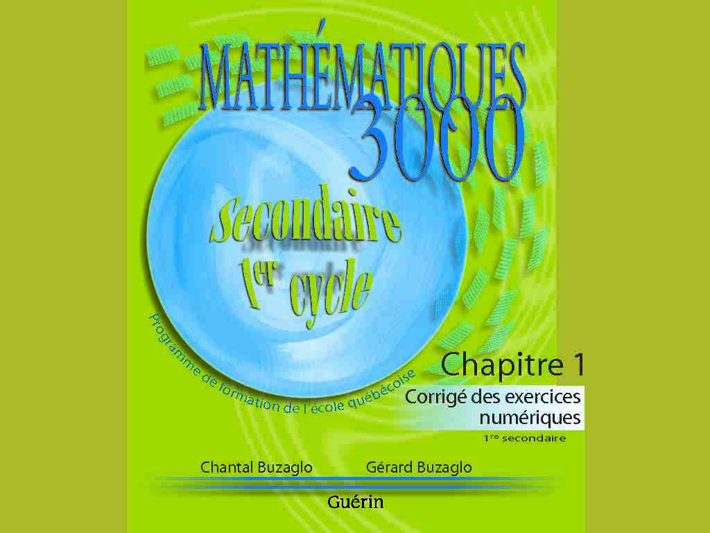 [PDF] Mathématiques 3000 - Secondaire 1er cycle  - Guérin éditeur