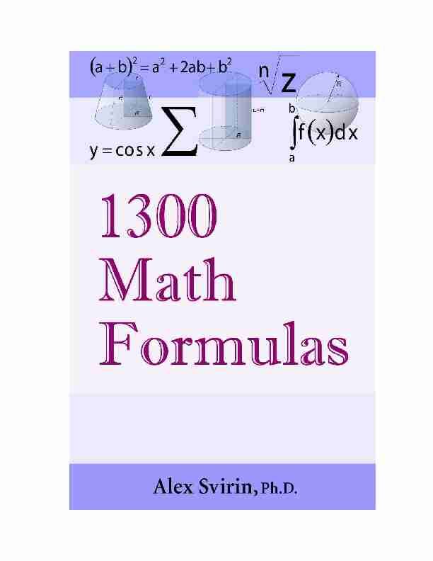 [PDF] 1300 Math Formulas - DXL