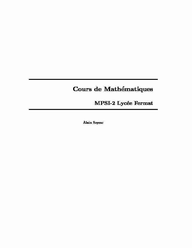 [PDF] Cours de Mathématiques - Alain SOYEUR