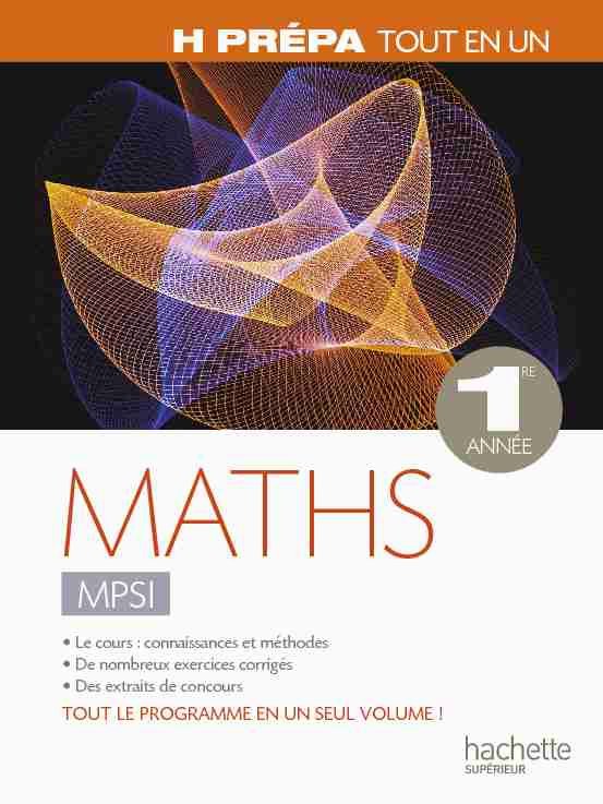 Mathématiques 1re année MPSI Tout en un