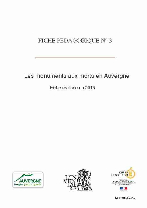 [PDF] fiche sur les monuments aux morts en Auvergne - Service Régional