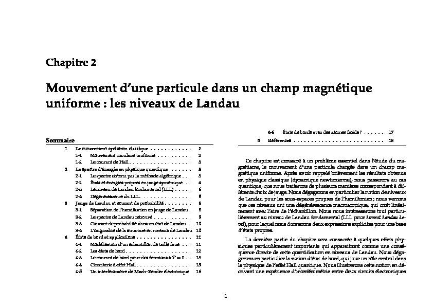 [PDF] Mouvement dune particule dans un champ magnétique uniforme