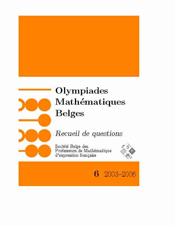 Olympiades Mathématiques Belges