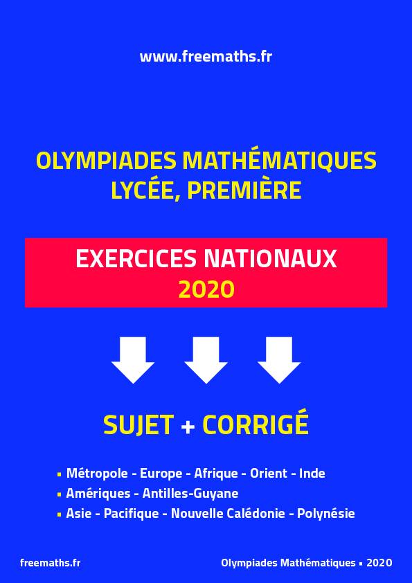 Olympiades Nationales de Maths 2020 : Sujet   Corrigé