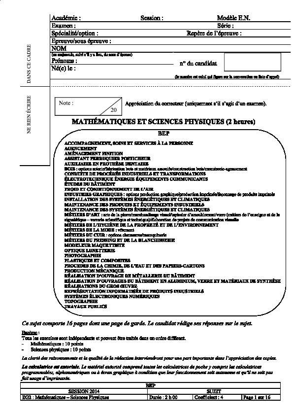 [PDF] Sujet - Bac Pro ASSP