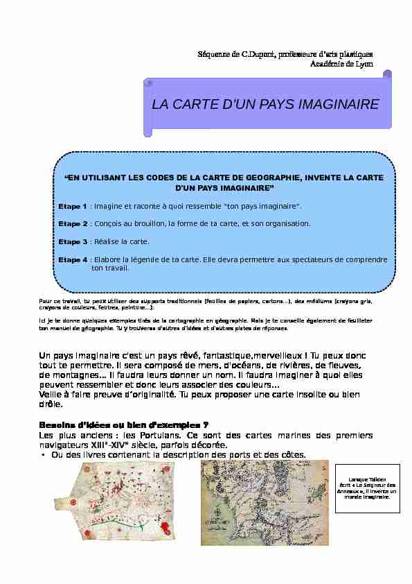 LA CARTE DUN PAYS IMAGINAIRE - Académie de Lyon
