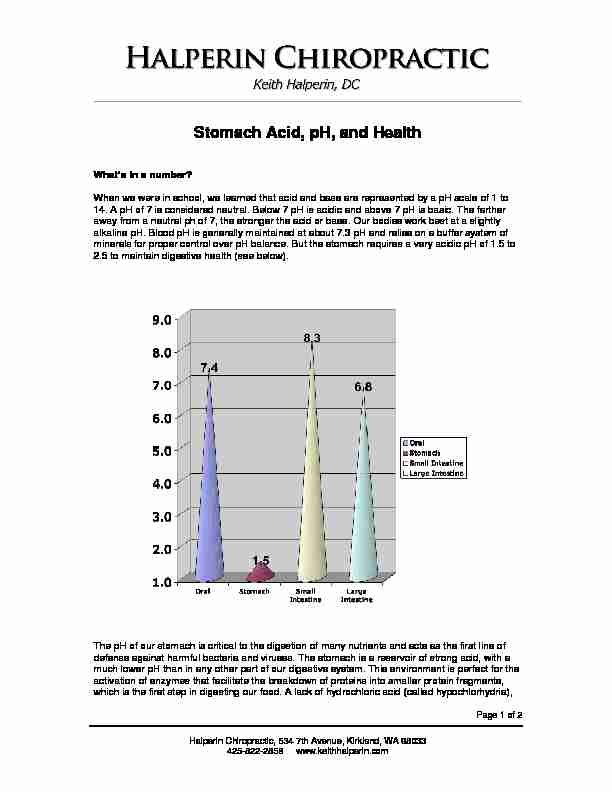 Stomach Acid, pH, and Health