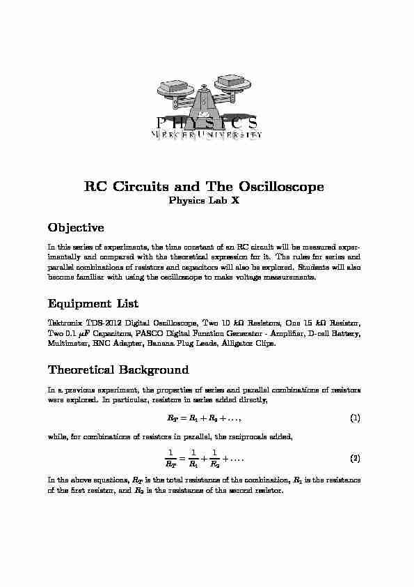 RC Circuits and The Oscilloscope - physicsmerceredu