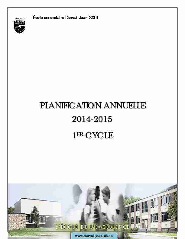 PLANIFICATION ANNUELLE 2014-2015 ER CYCLE