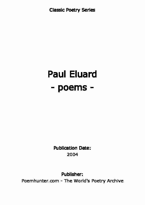 Paul Eluard - poems - Poem Hunter