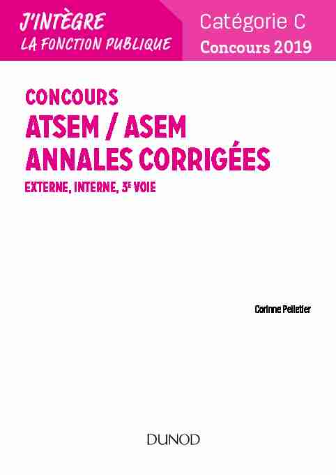 CONCOURS ATSEM / ASEM Annales corrigées