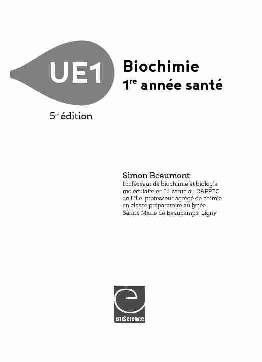 UE1 Biochimie - Dunod