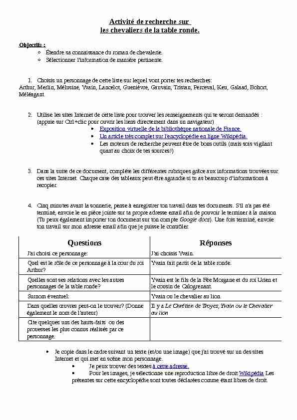 [PDF] Questions Réponses - Site Lettres